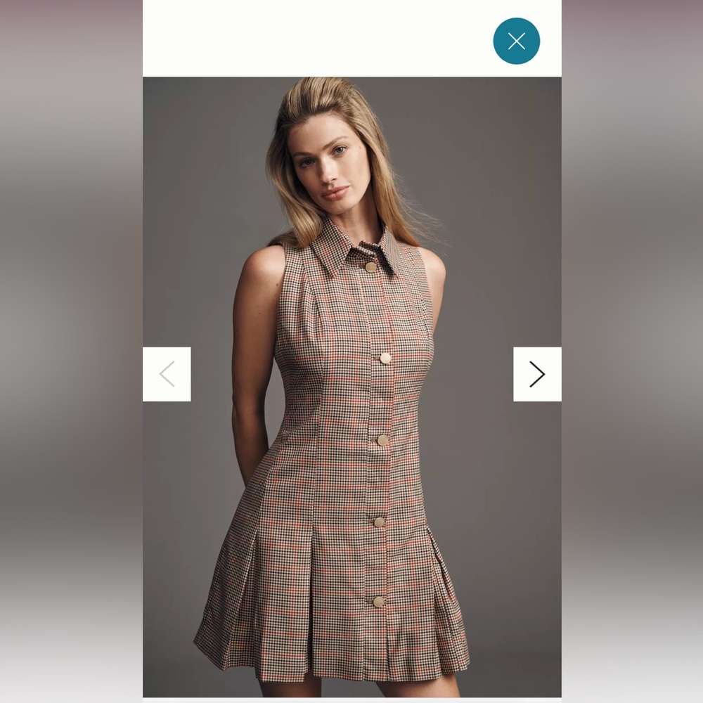 Maeve Houndstooth Button-Down Midi Dress